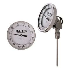 TEL-TRU 41100665AKKAAAA 3in Dial Thermometer, Adjustable Connection, 150_750_f, 1/2" NPT, 6in Stem