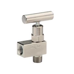 NOSHOK 152-MFAC, 1/4" NPT, Male x Female, Angle, Steel, 0.172" Orifice Soft Tip Mini Valve