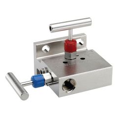 NOSHOK 2100-MFS, Soft Seat, Flange x 1/2" NPT Female, 316 Stainless Steel, 0.187" Orifice, 2 Manifold Valve