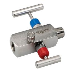 NOSHOK 2070-MFS, 1/2" NPT, Male x Female, 316 Stainless Steel, hard_seat, 0.187" Orifice Block and Bleed 2-Valve