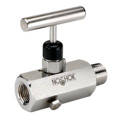 NOSHOK 604-MFS, 1/2" NPT, Male x Female, 316 Stainless Steel, hard_seat, 0.187" Orifice Block and Bleed Valve